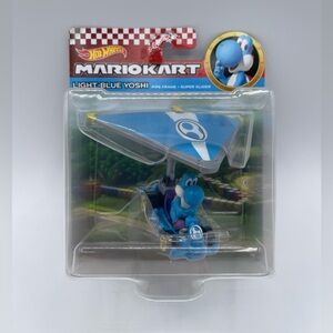 Hot Wheels Mario Kart Light-Blue Yoshi in Pipe Frame Car Diecast 1:64 Scale